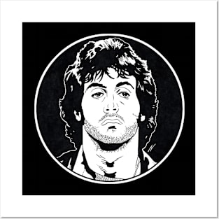 RAMBO - First Blood (Circle Black and White) Posters and Art